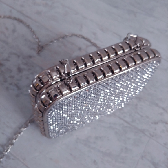 Caché Rhinestone Hardcover Clutch with Strap - Picture 5 of 16